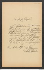 k.k. naturhistorisches Hofmuseum, Intendanzakten 1885-1896 (Hauer), Aktenzahl Z.367.a/1890, Seite 1
